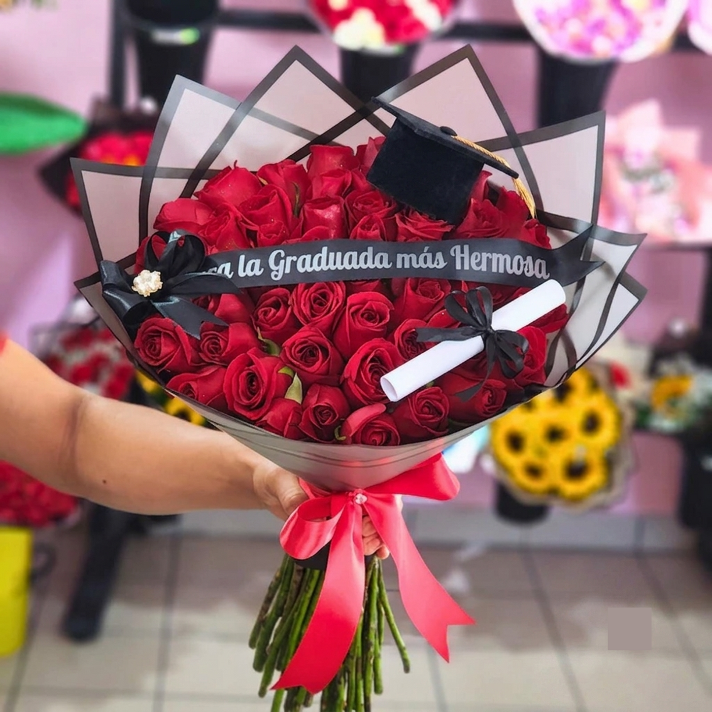 Graduation Bouquet of 50 Roses