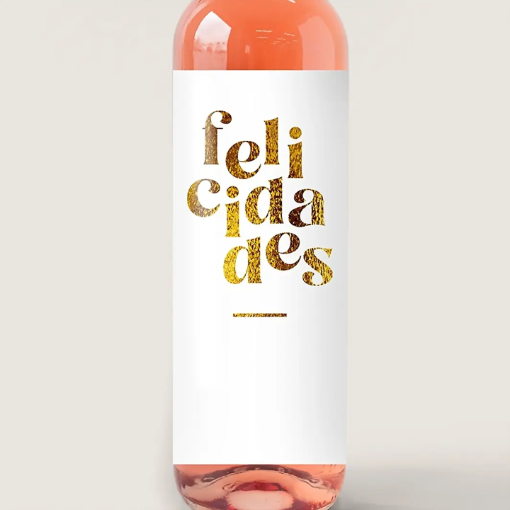 Personalized Rosé Wine with a “Congratulations” Label