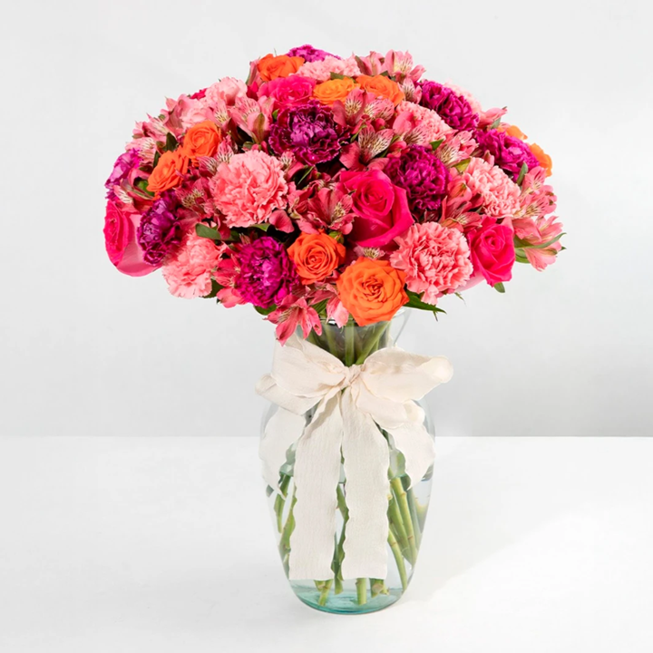 Flower Arrangement with Roses and Carnations