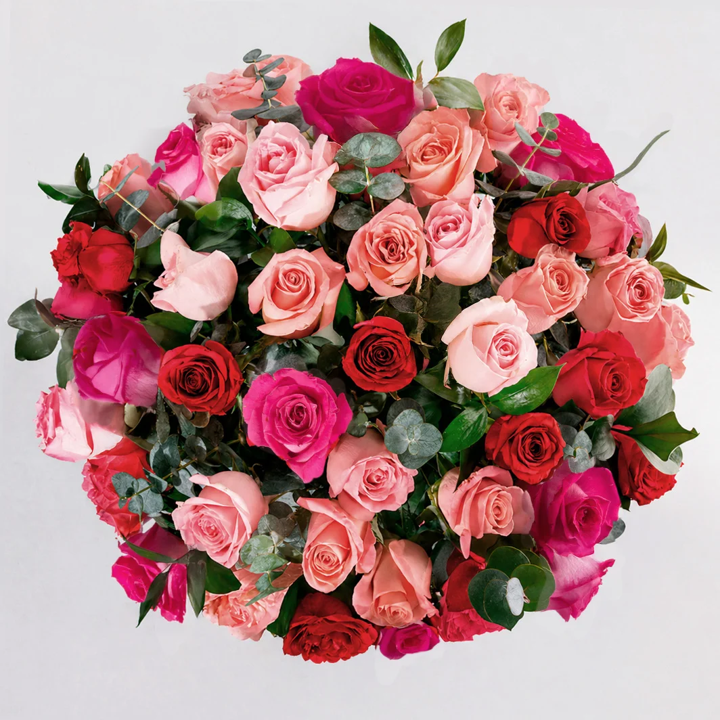 Assorted 50-Rose Arrangement