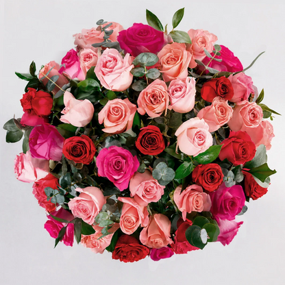 Assorted 50-Rose Arrangement