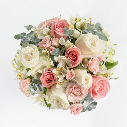 Sweetheart: Bouquet of Pink and White Roses