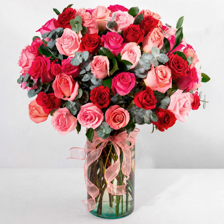 Assorted 50-Rose Arrangement