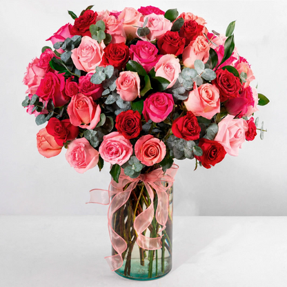 Assorted 50-Rose Arrangement