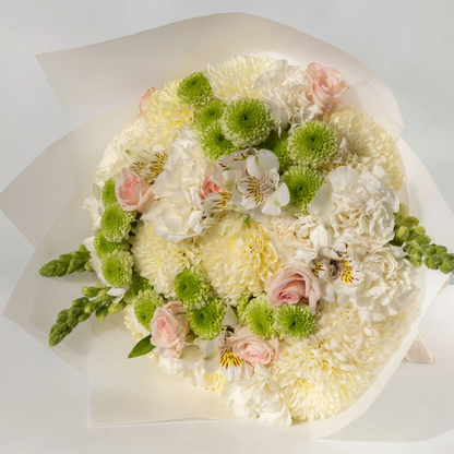 Bouquet of White Carnations and Daisies