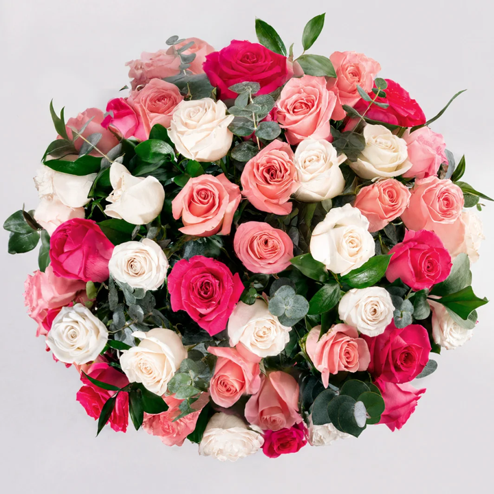 Assorted 50-Rose Arrangement