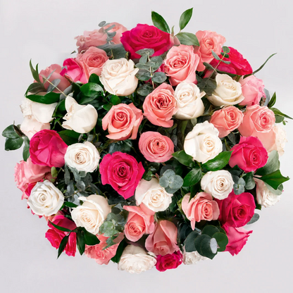 Assorted 50-Rose Arrangement