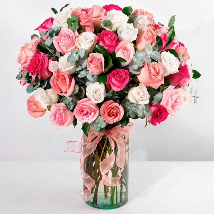 Assorted 50-Rose Arrangement