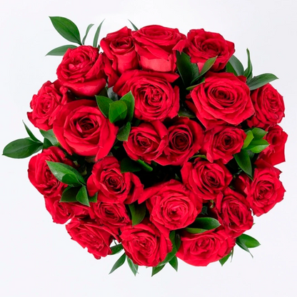 Bouquet of 24 Red Roses with a Mini Photo